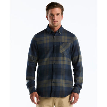 Lightweight Plaid Flannel Shirt In Sargasso Sea - RUTHERFORD & Co