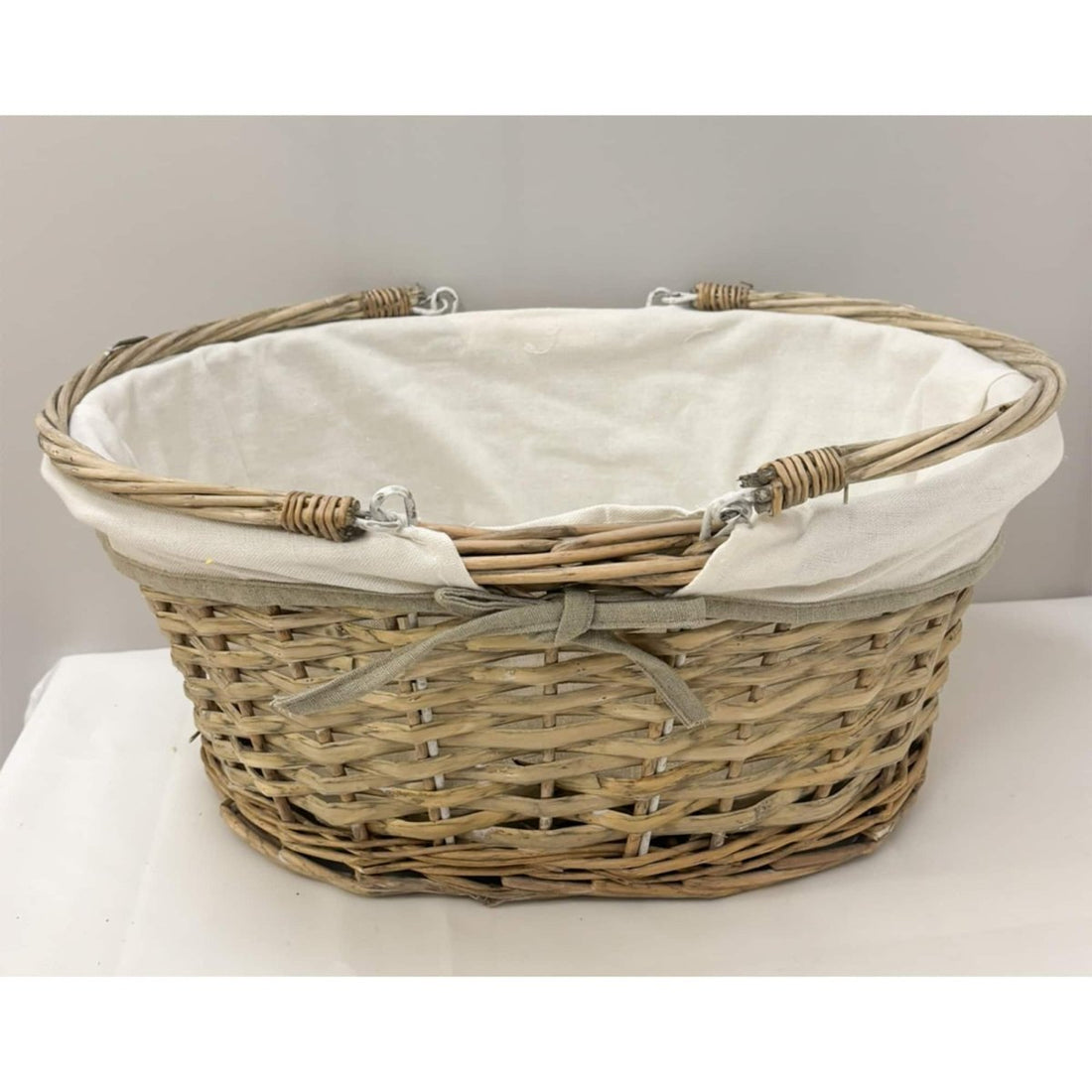 Lined Deep Oval Basket 34cm - RUTHERFORD & Co