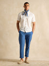 Linen Blend White Short Sleeve Shirt - RUTHERFORD & Co
