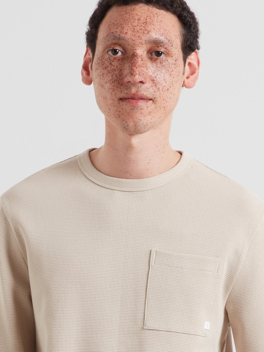 Littrow Long Sleeve Pocket T-Shirt In Putty - RUTHERFORD & Co