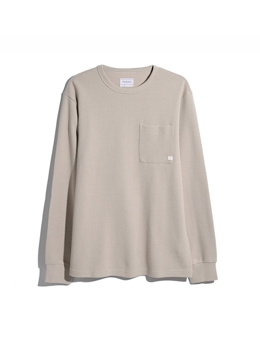 Littrow Long Sleeve Pocket T-Shirt In Putty - RUTHERFORD & Co