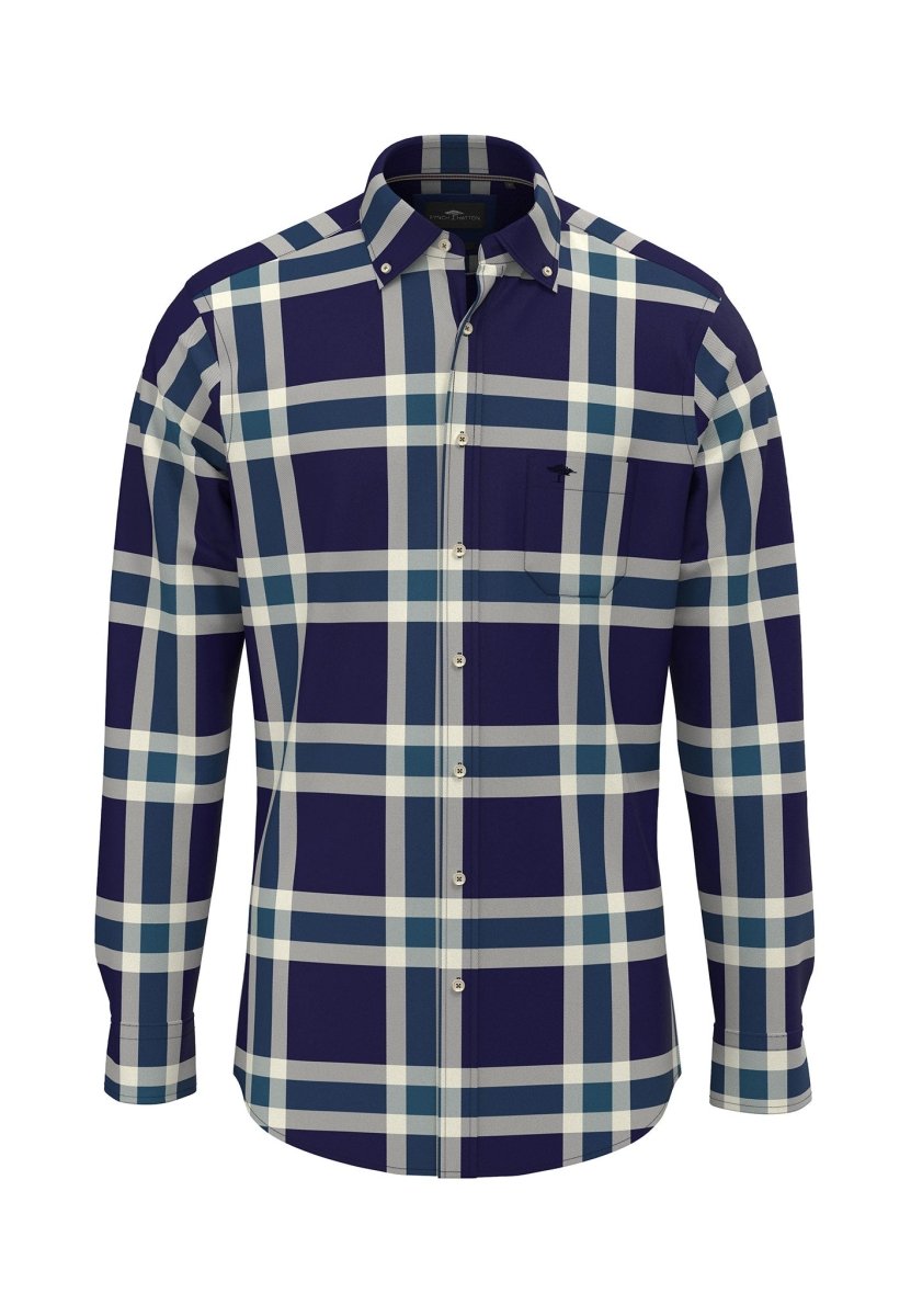 Long Sleeved Large Checked Shirt - RUTHERFORD & Co