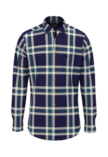 Long Sleeved Large Checked Shirt - RUTHERFORD & Co