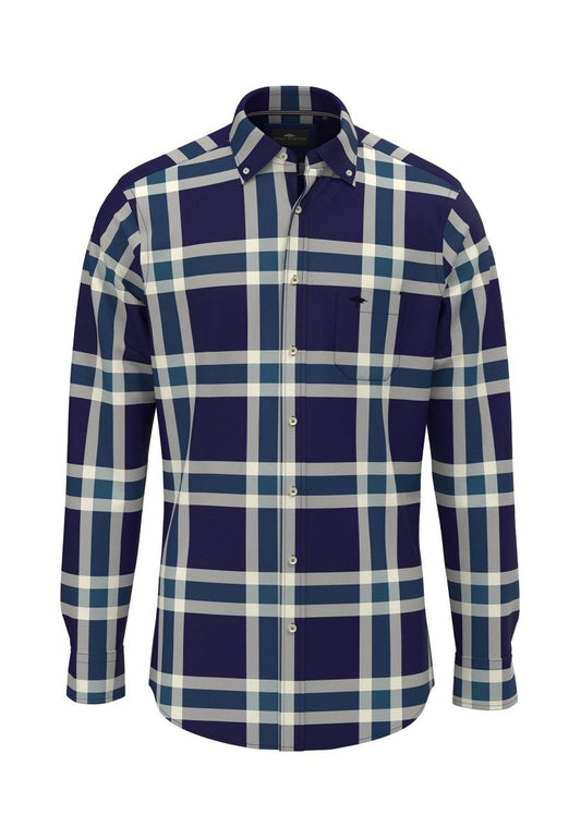 Long Sleeved Large Checked Shirt - RUTHERFORD & Co
