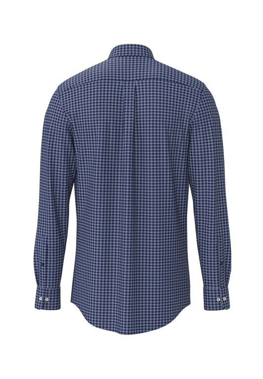 Long Sleeved Small Check Shirt - RUTHERFORD & Co