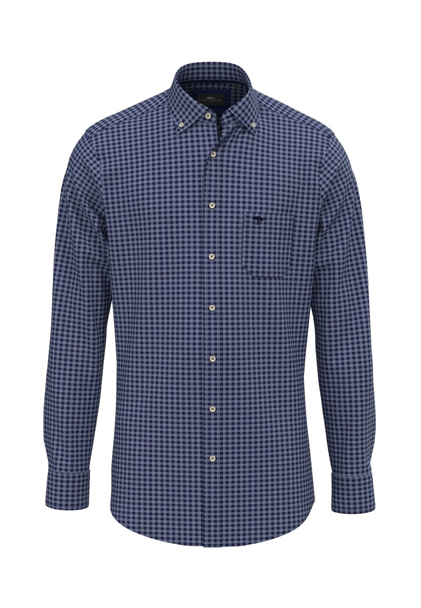 Long Sleeved Small Check Shirt - RUTHERFORD & Co