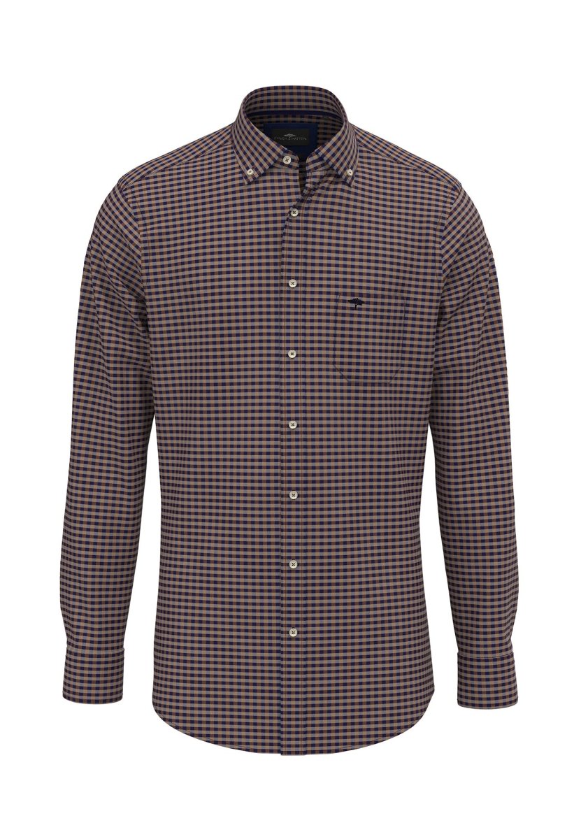 Long Sleeved Small Check Shirt - RUTHERFORD & Co