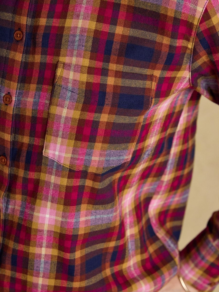 Lorena Red Brushed Cotton Shirt - RUTHERFORD & Co