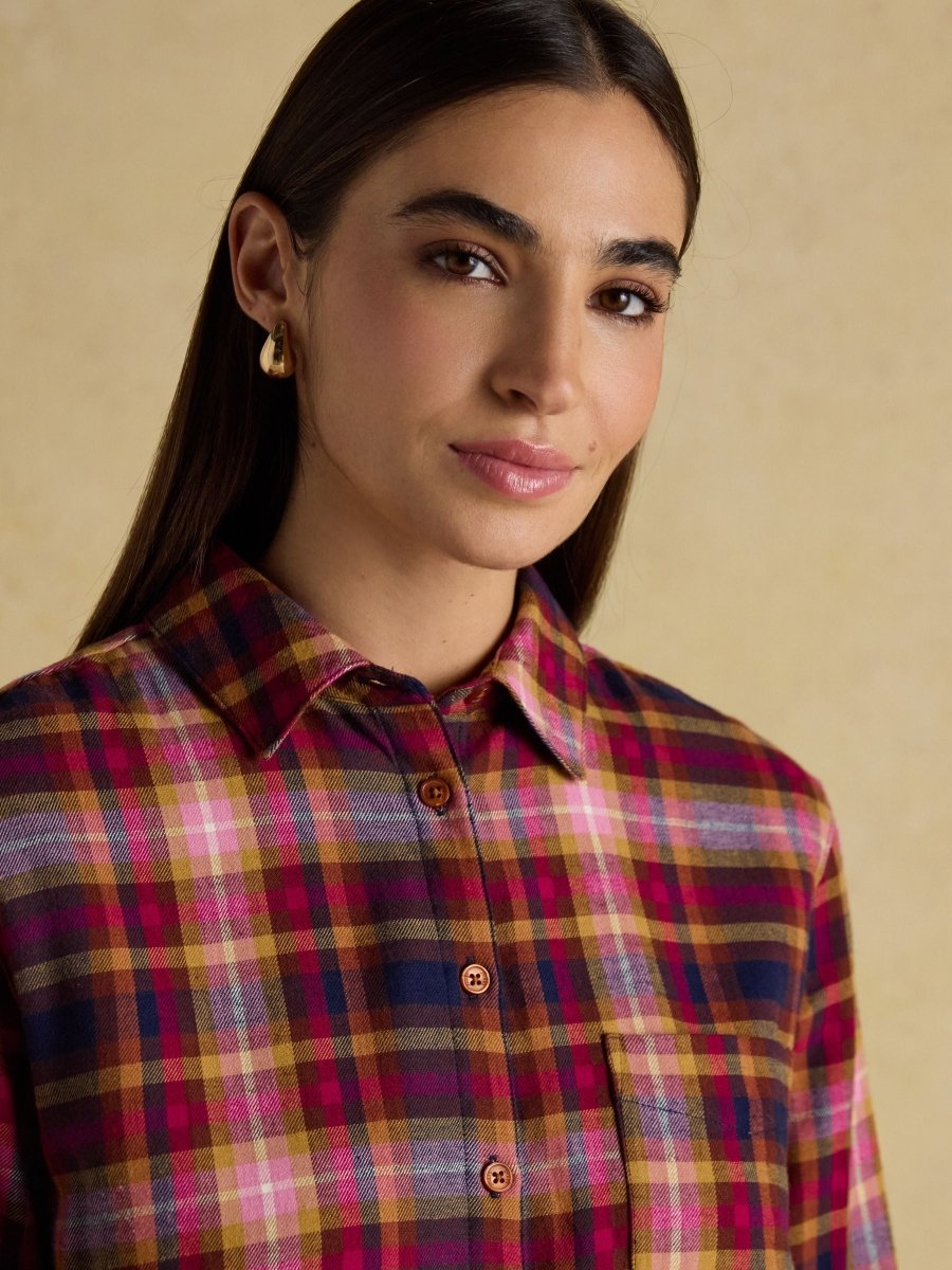 Lorena Red Brushed Cotton Shirt - RUTHERFORD & Co