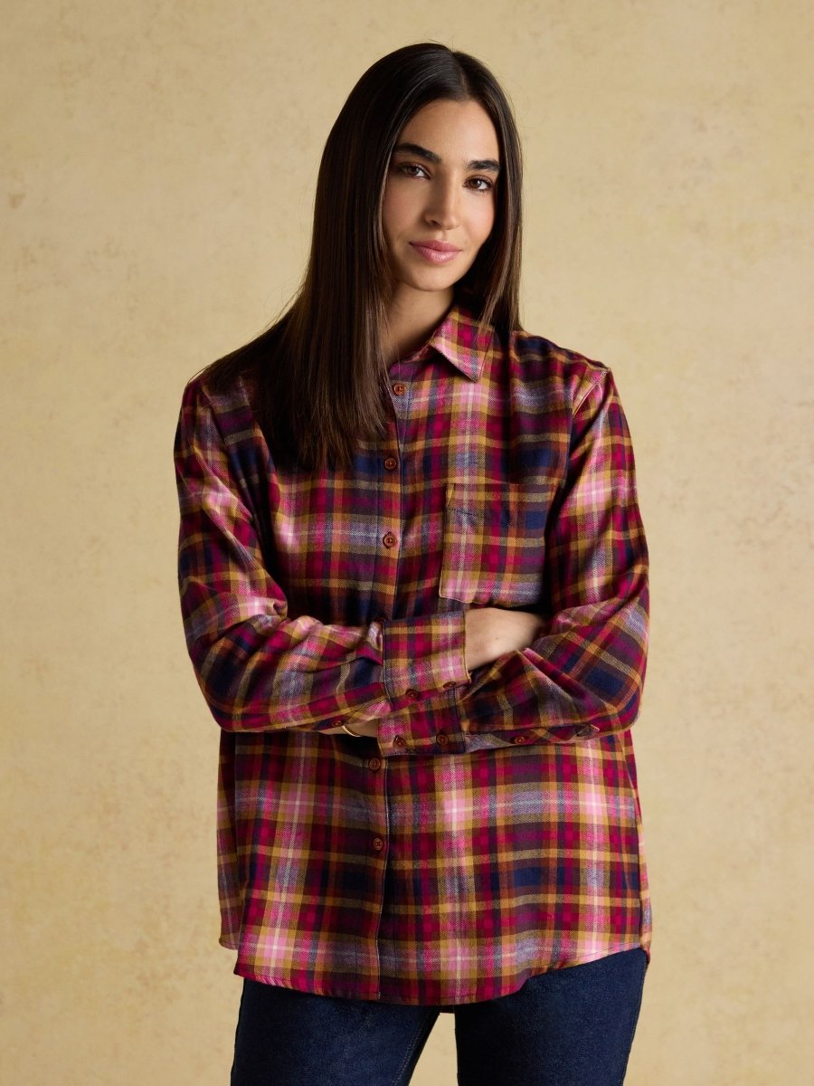 Lorena Red Brushed Cotton Shirt - RUTHERFORD & Co