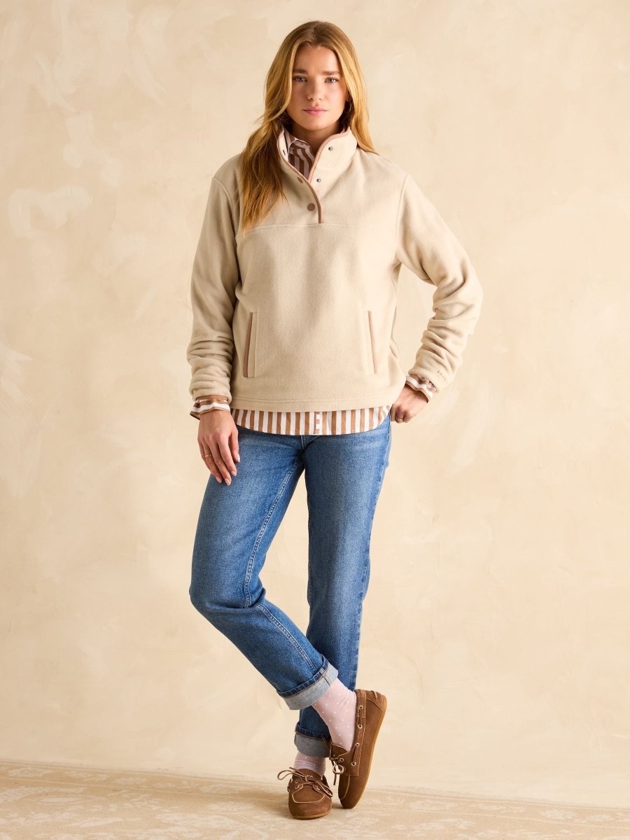 Lulworth Sand Funnel Neck Fleece - RUTHERFORD & Co