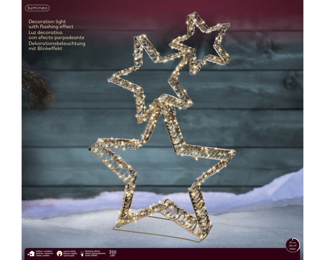 Lumineo LED Star Frame - Gold (80 cm) - RUTHERFORD & Co