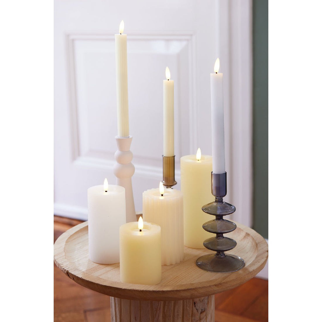 Lumineo LED Wick Candle - Beige (15 cm) - RUTHERFORD & Co