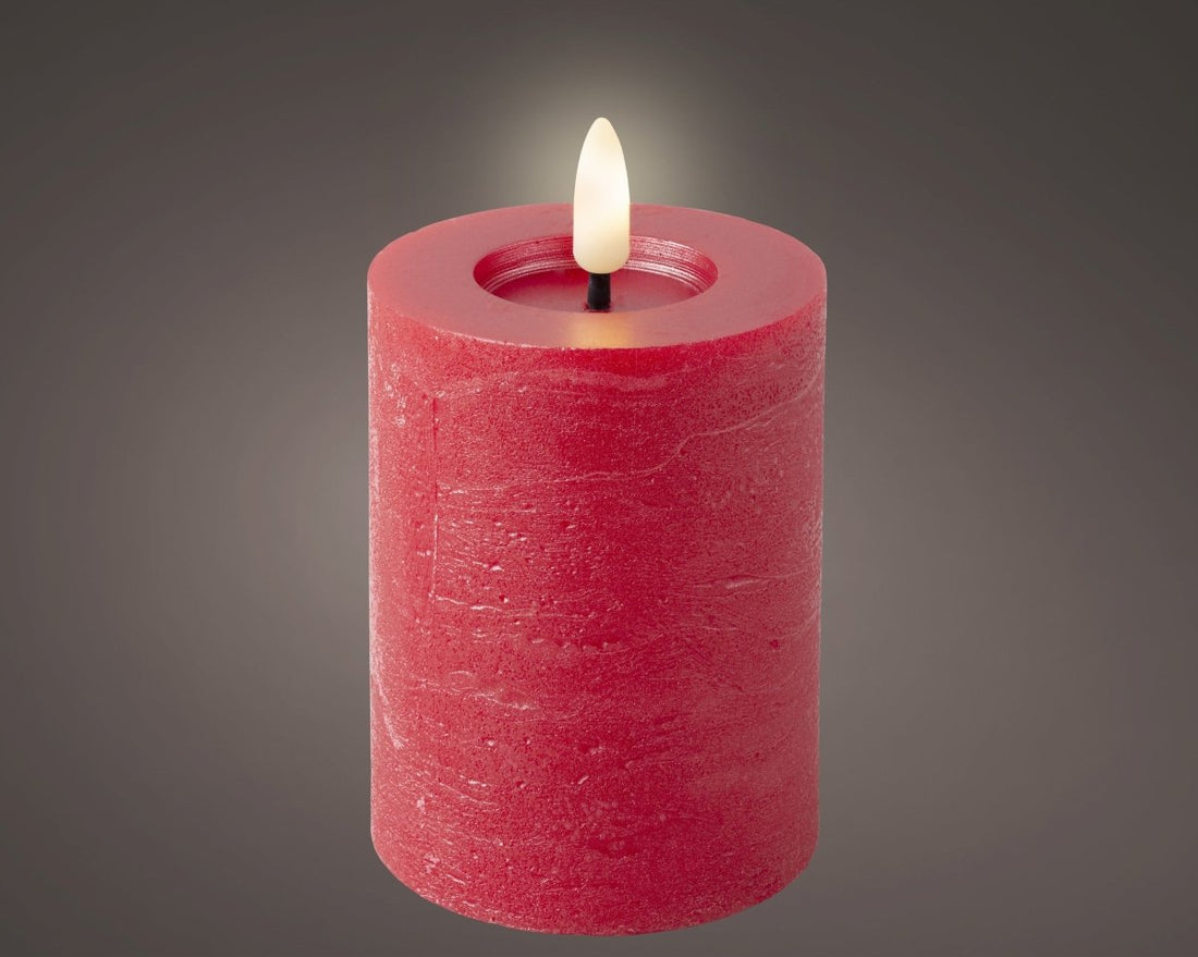Lumineo LED Wick Candle - Red (11.2 cm) - RUTHERFORD & Co