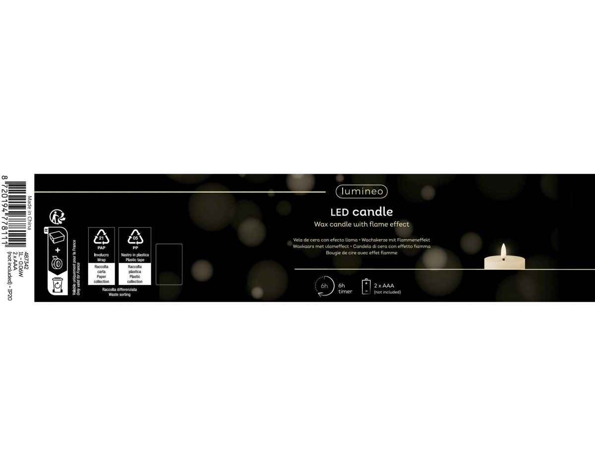 Lumineo LED Wick Candle - Red (19 cm) - RUTHERFORD & Co