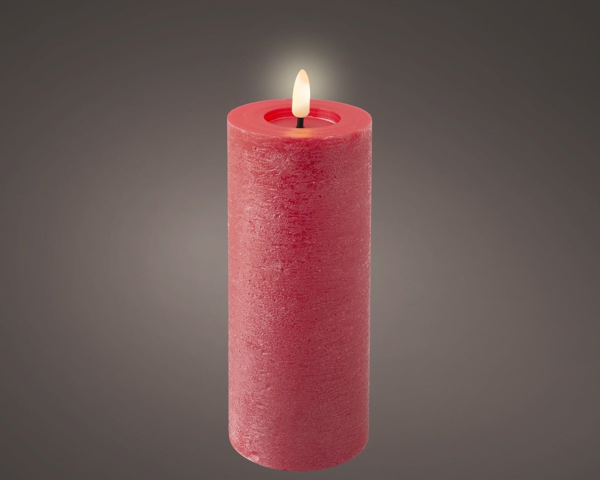 Lumineo LED Wick Candle - Red (19 cm) - RUTHERFORD & Co