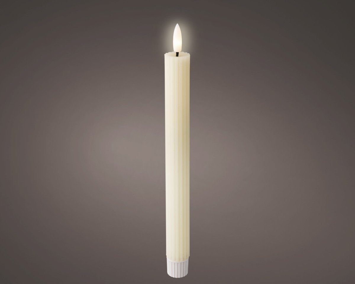 Lumineo LED Wick Dinner Candle - Beige (24.5 cm) - RUTHERFORD & Co