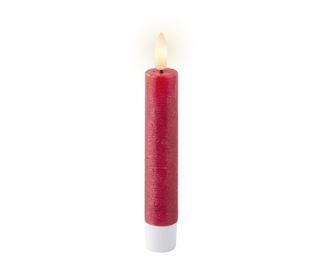 Lumineo LED Wick Dinner Candle - Red (14.5 cm) - RUTHERFORD & Co