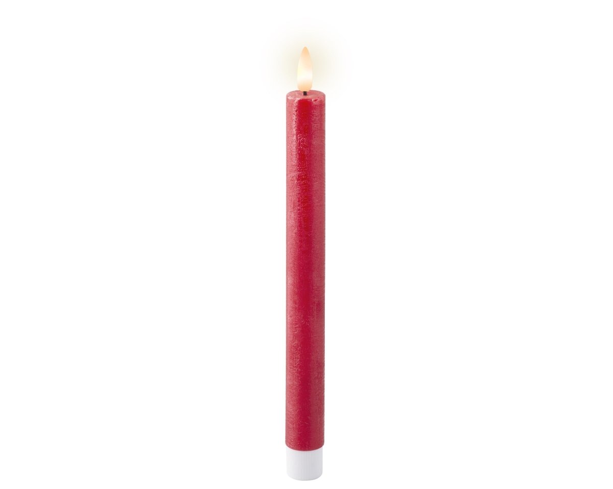 Lumineo LED Wick Dinner - Candle Red (24.5 cm) - RUTHERFORD & Co