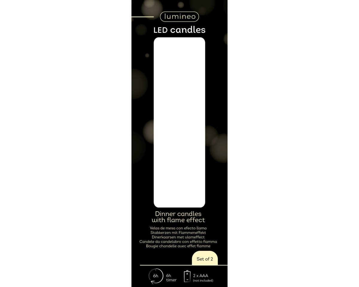 Lumineo Rustic Dinner Candle with Wick Flame Effect (80hrs) - RUTHERFORD & Co