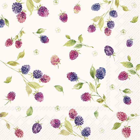 Lunch Napkins Berrylicious Cream - RUTHERFORD & Co