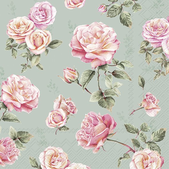 Lunch Napkins Beth Blue Grey - RUTHERFORD & Co