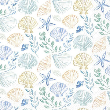 Lunch Napkins Blue Shells - RUTHERFORD & Co
