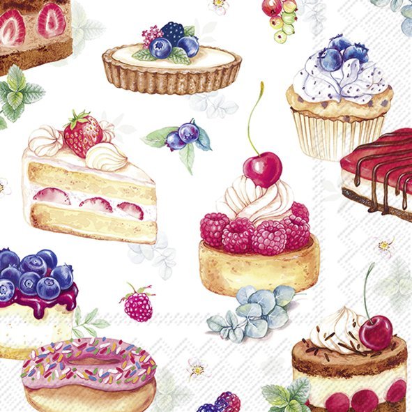 Lunch Napkins Something Sweet Green Blue - RUTHERFORD & Co