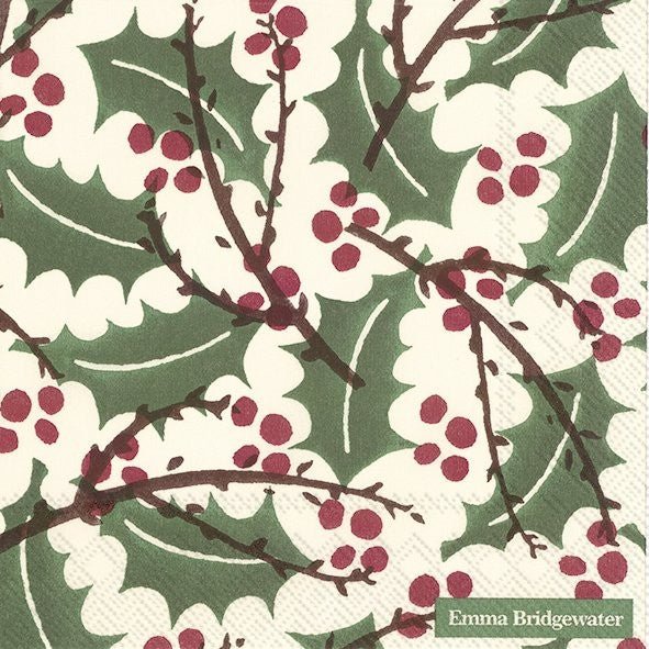Lunch Napkins/Holly And Berry - RUTHERFORD & Co