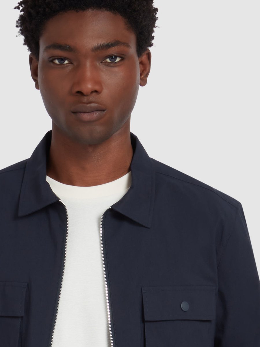 Lynden Overshirt In True Navy - RUTHERFORD & Co