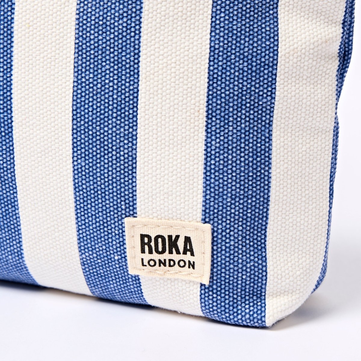 Maida Vale Pouch in Denim Stripe - RUTHERFORD & Co