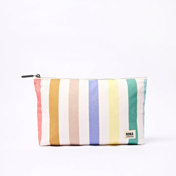 Maida Vale Pouch in Pastel Multi Stripe - RUTHERFORD & Co