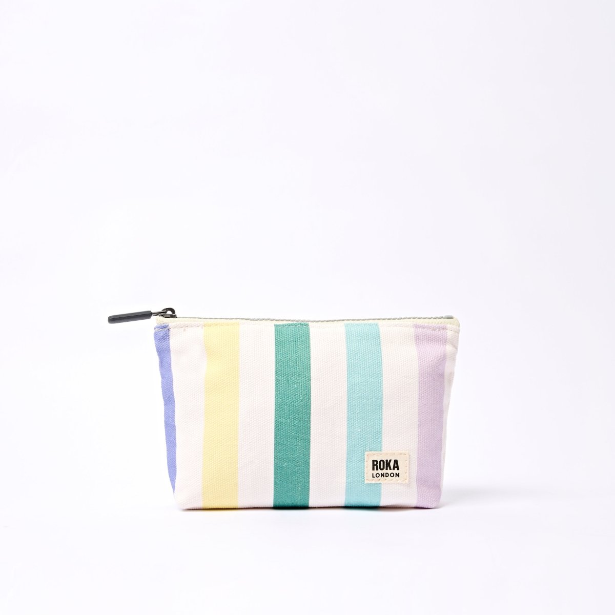 Maida Vale Pouch in Pastel Multi Stripe - RUTHERFORD & Co