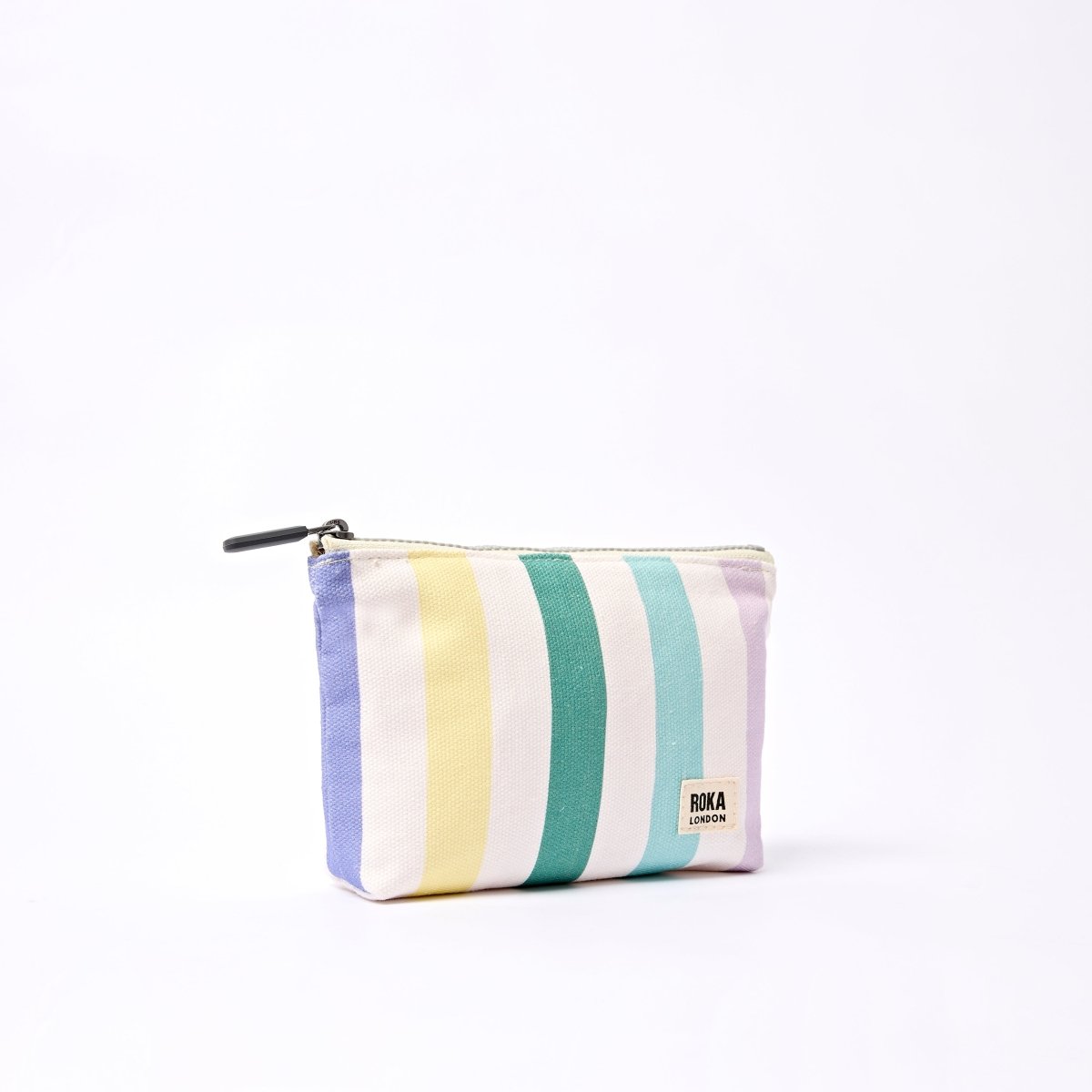 Maida Vale Pouch in Pastel Multi Stripe - RUTHERFORD & Co