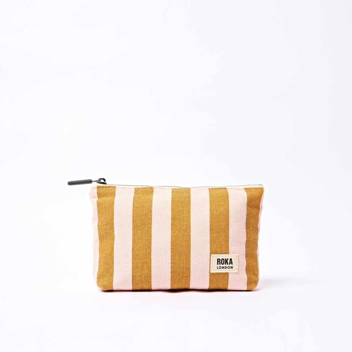 Maida Vale Pouch in Rose Gold Stripe - RUTHERFORD & Co