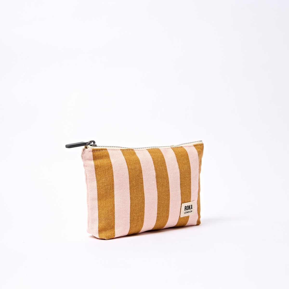 Maida Vale Pouch in Rose Gold Stripe - RUTHERFORD & Co