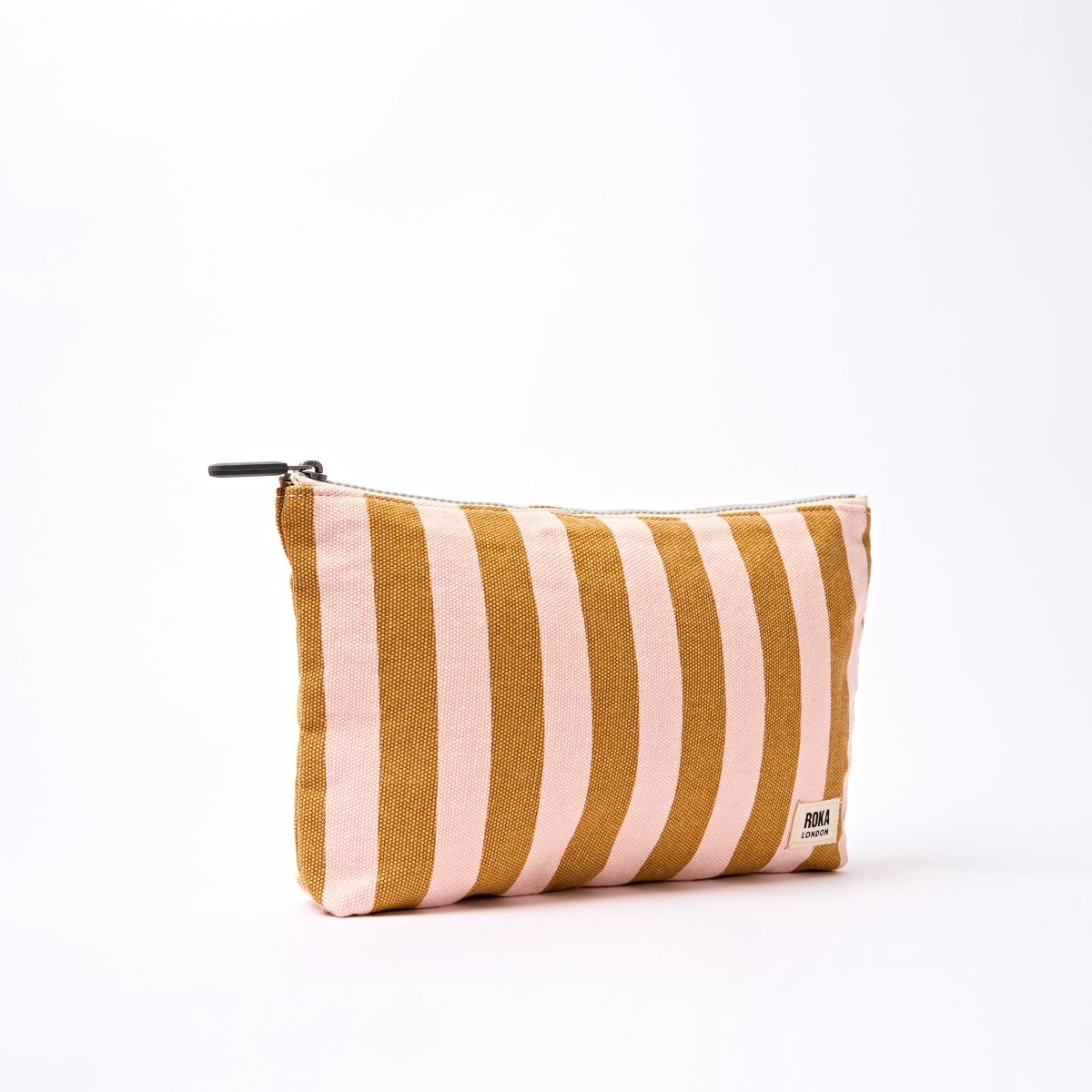 Maida Vale Pouch in Rose Gold Stripe - RUTHERFORD & Co