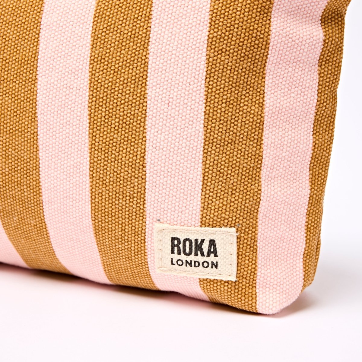 Maida Vale Pouch in Rose Gold Stripe - RUTHERFORD & Co