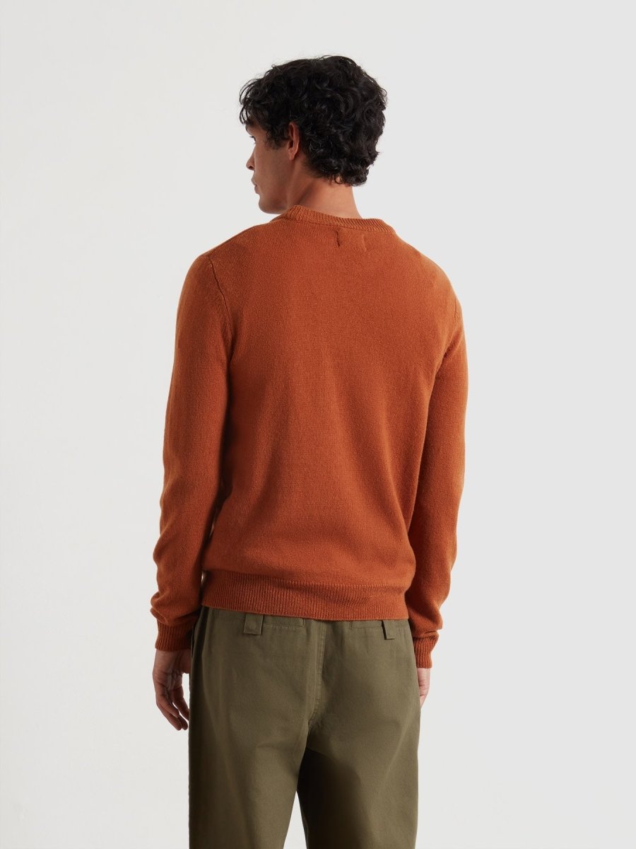 Maidstone Lambswool Sweater In Burnt Ochre - RUTHERFORD & Co