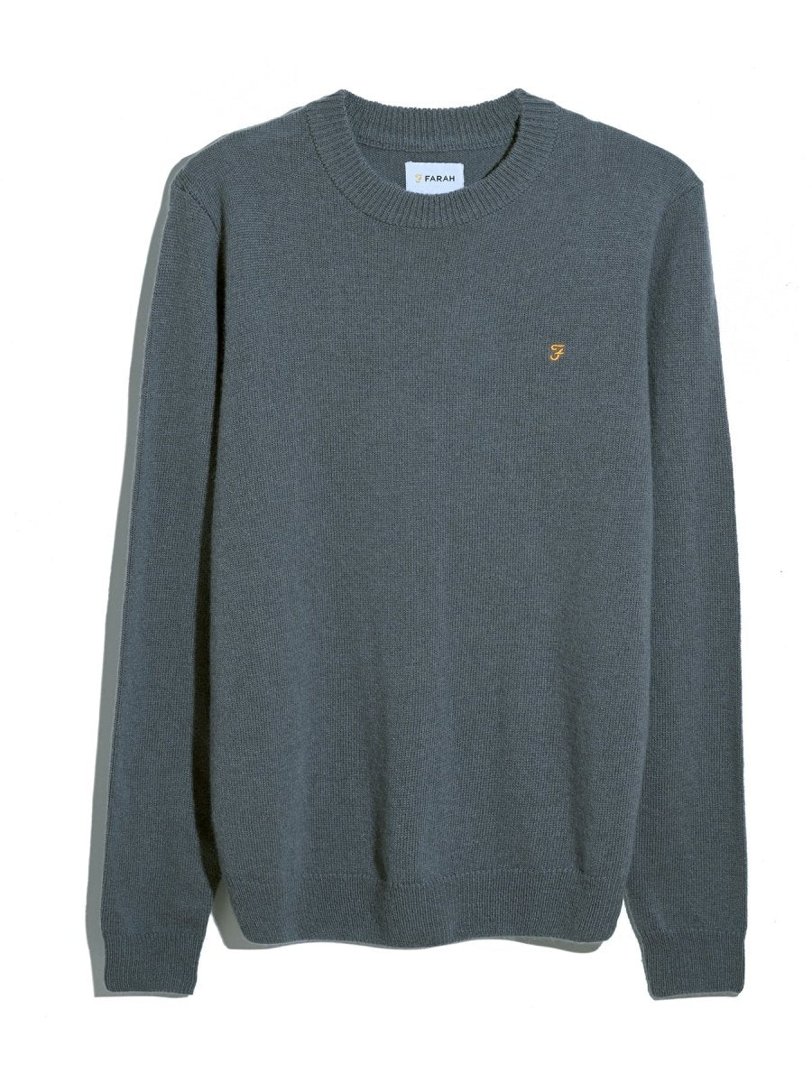 Maidstone Lambswool Sweater In Grey Shade - RUTHERFORD & Co