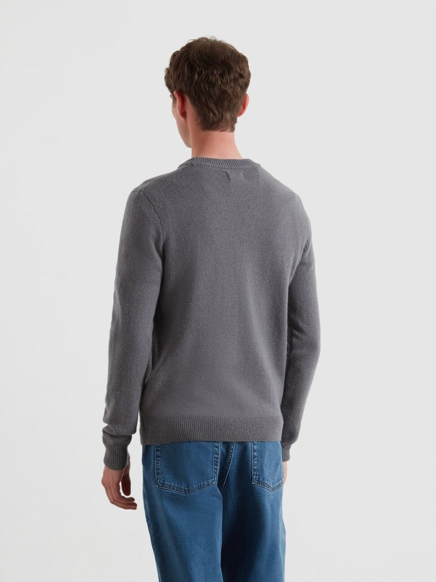 Maidstone Lambswool Sweater In Grey Shade - RUTHERFORD & Co