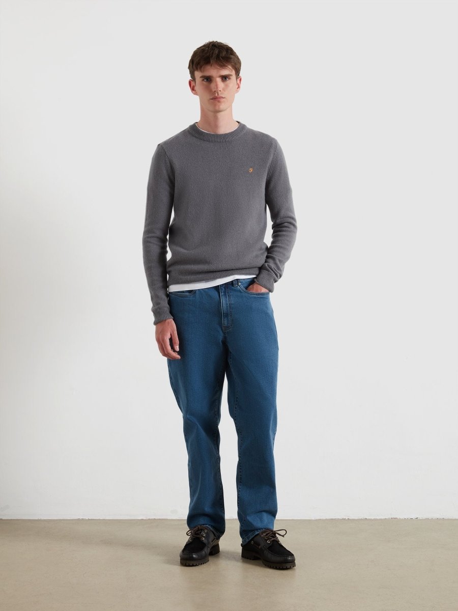 Maidstone Lambswool Sweater In Grey Shade - RUTHERFORD & Co