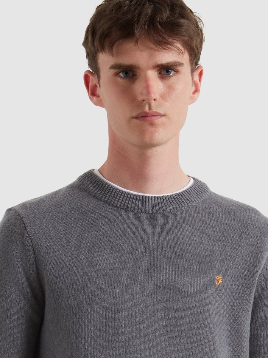 Maidstone Lambswool Sweater In Grey Shade - RUTHERFORD & Co