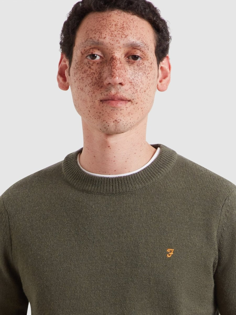 Maidstone Lambswool Sweater In Rosemary - RUTHERFORD & Co