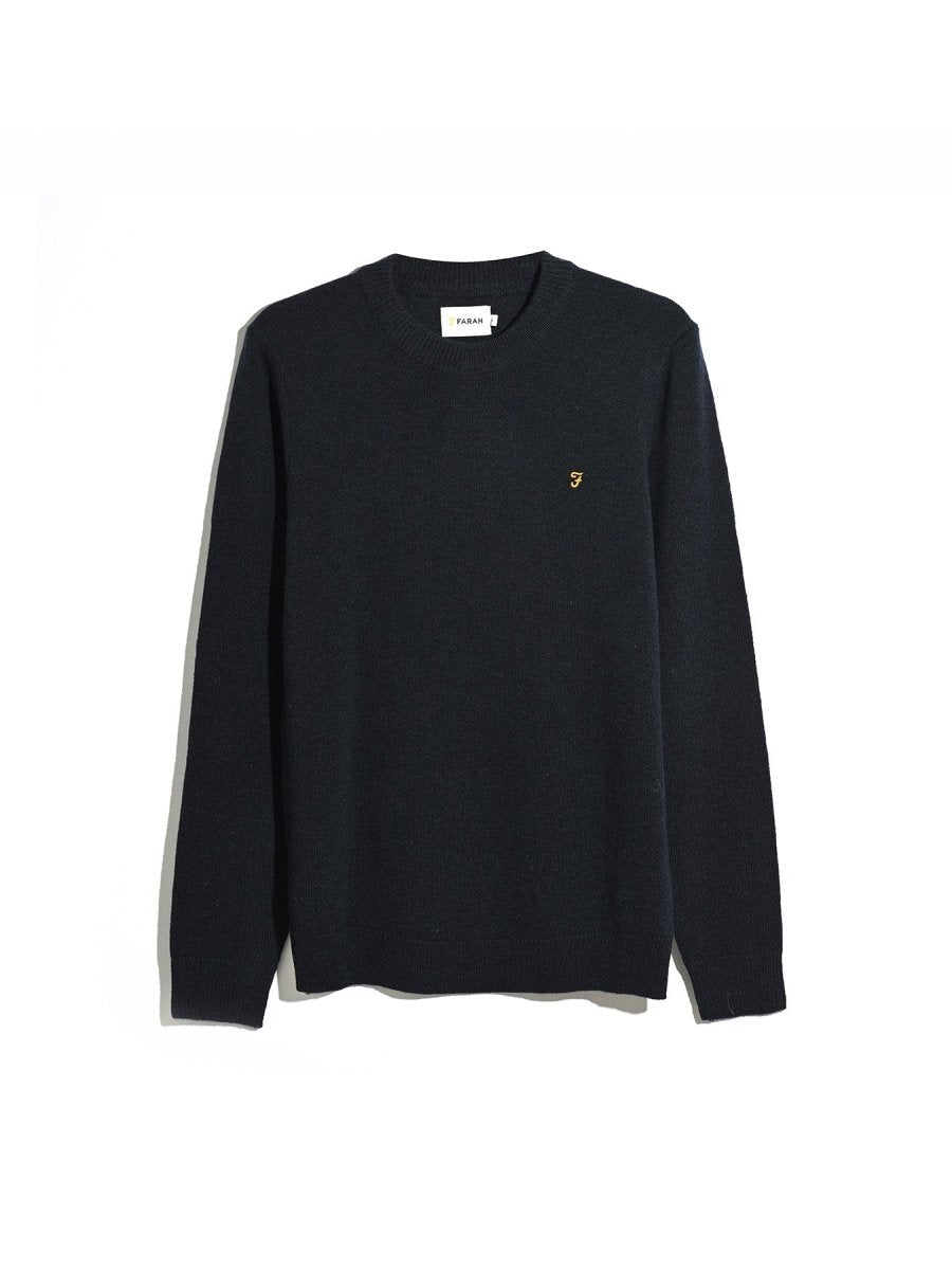 Maidstone Lambswool Sweater In True Navy - RUTHERFORD & Co