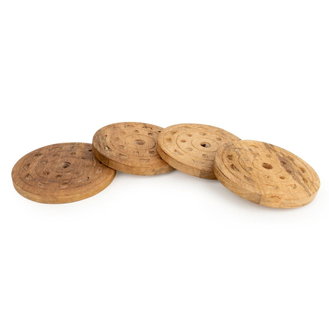 Mango Wood Coasters on Stand - Set of 4 - RUTHERFORD & Co