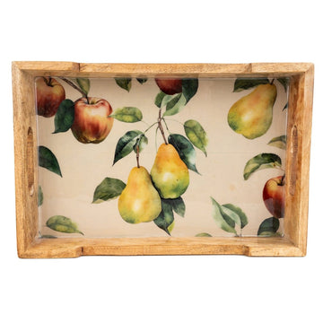 Mango Wood Tray - Apples & Pears - RUTHERFORD & Co