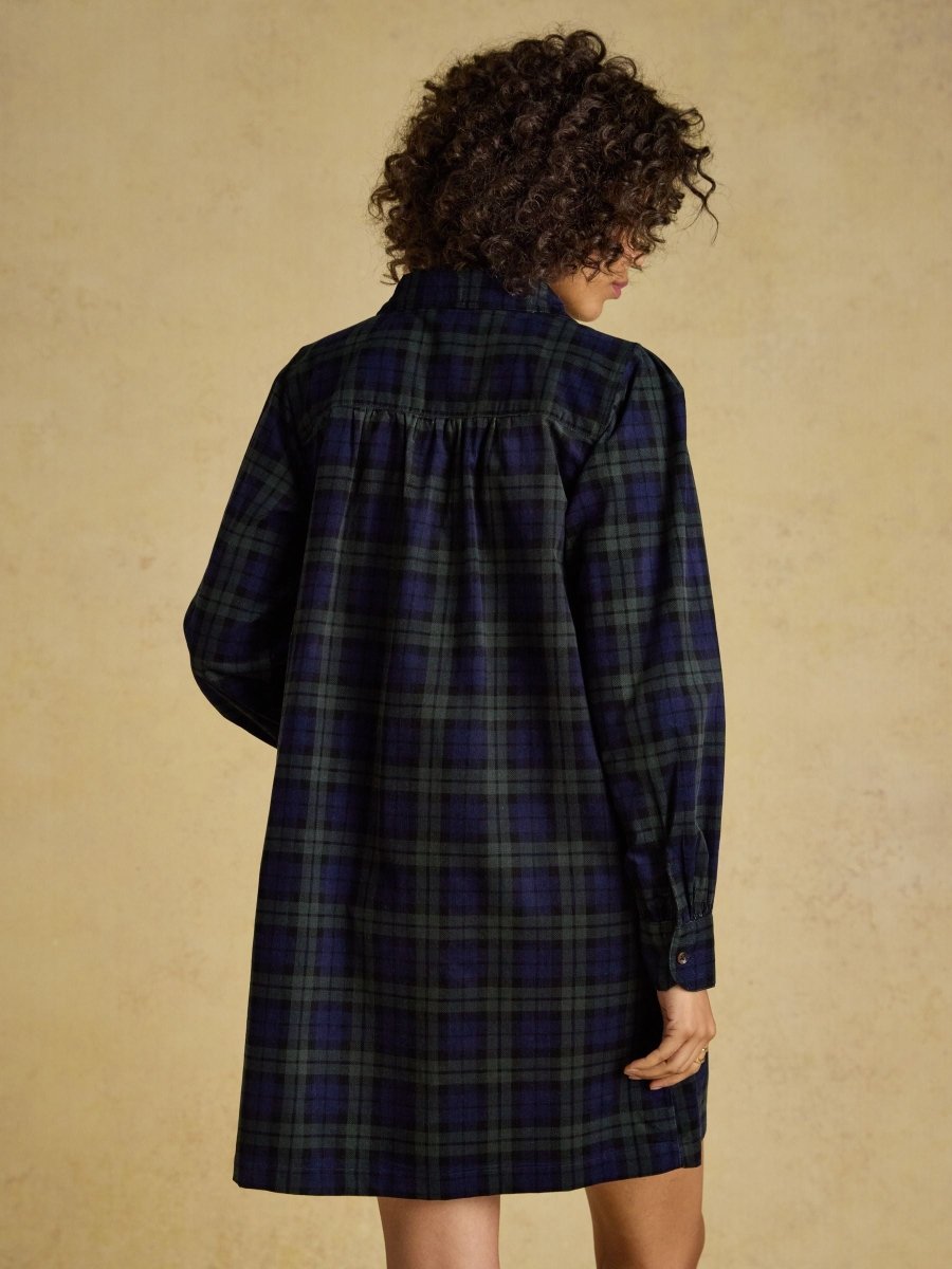 Maple Cord Shift Dress - Blue/Green - RUTHERFORD & Co