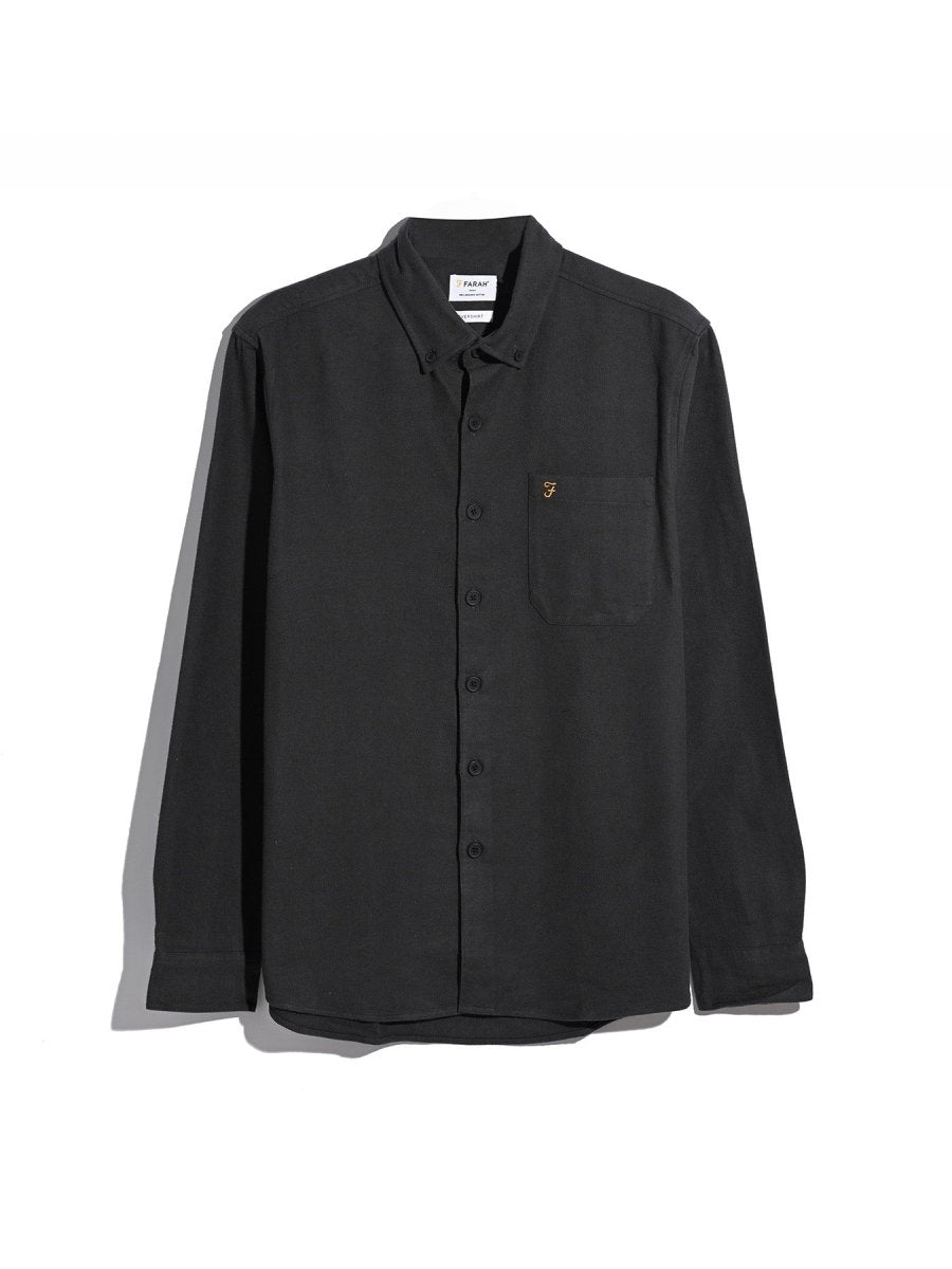 Marvin Flannel Shirt In Washed Black - RUTHERFORD & Co