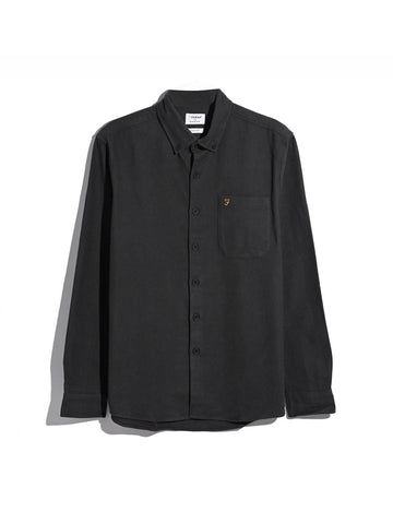 Marvin Flannel Shirt In Washed Black - RUTHERFORD & Co